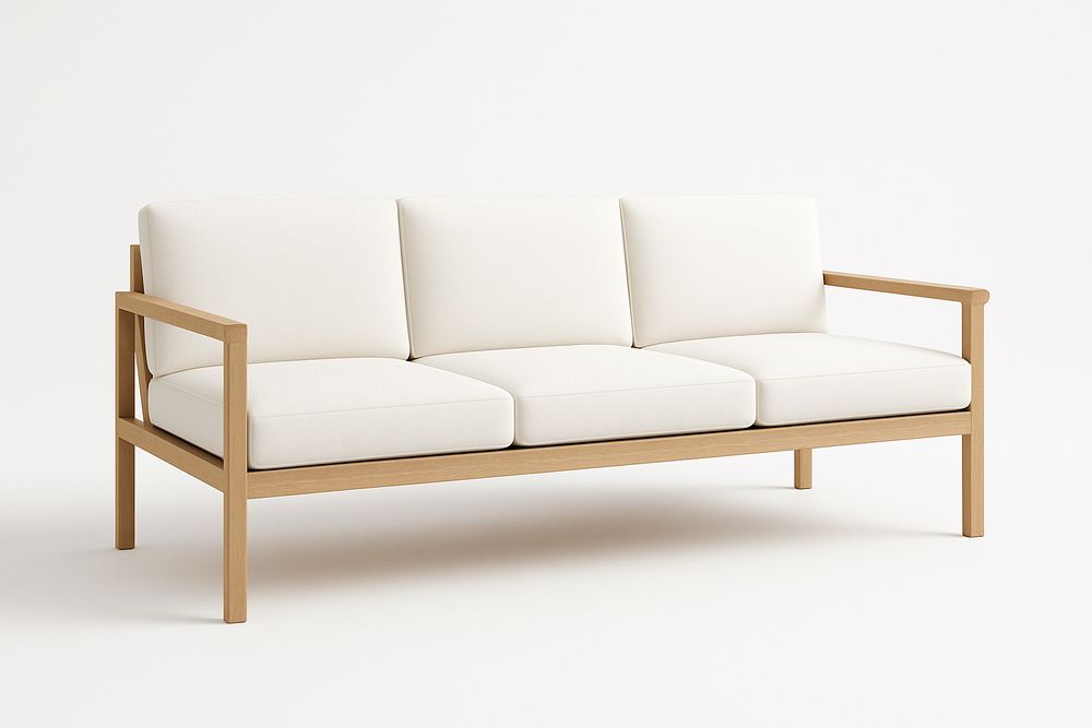 Sofá de 3 plazas con cojines cómodos, diseño elegante para salón