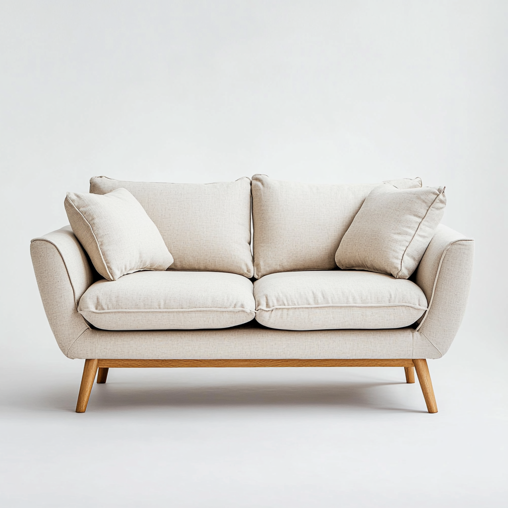 Sofá de dos plazas con patas de madera SK1339251