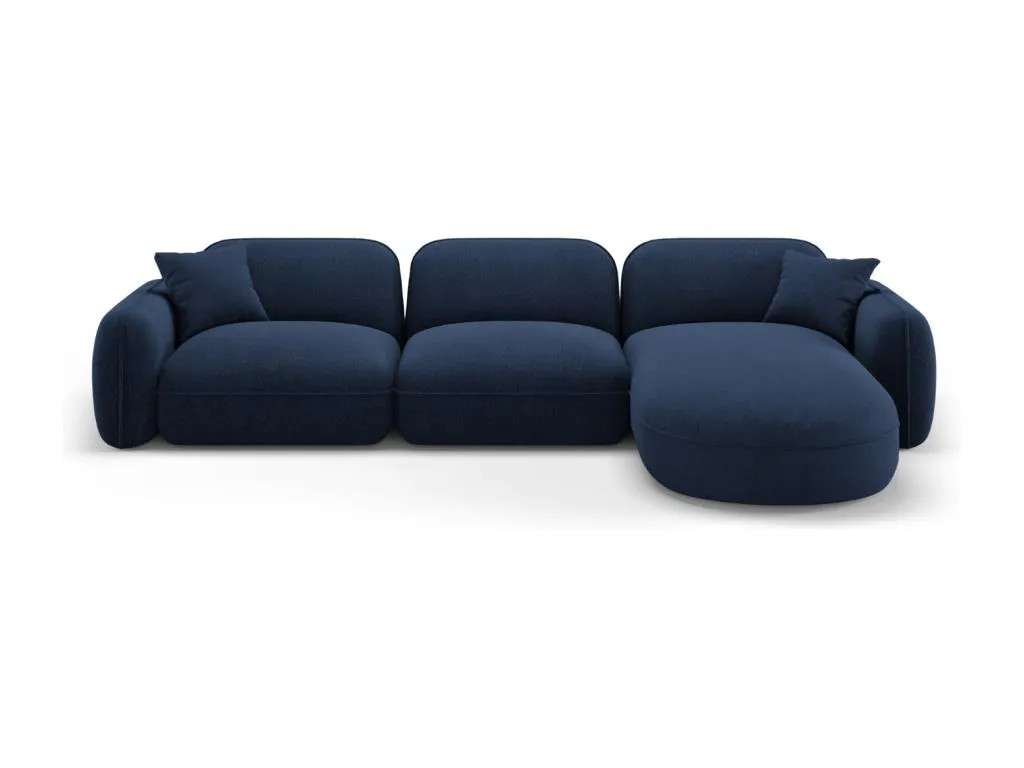 Casabellaes - Sofá esquinero modular derecho Casabellaes 4 plazas de terciopelo azul oscuro - 320x165x70cm HDWR73193