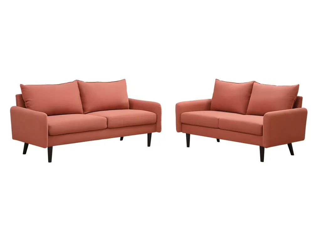 Sofá de 3 2 plazas de tela Decounico - Terracota