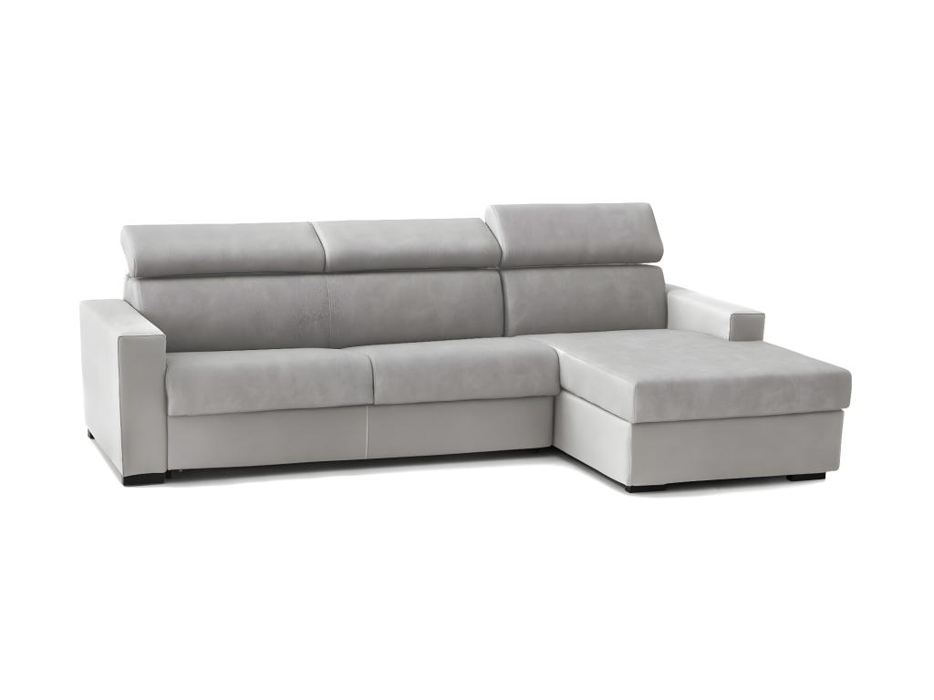 Sofá fijo Patriciabaezcasa Sofá de esquina Made in Italy Sofá de salón con chaise longue en tela acolchada - península contenedor derecho con