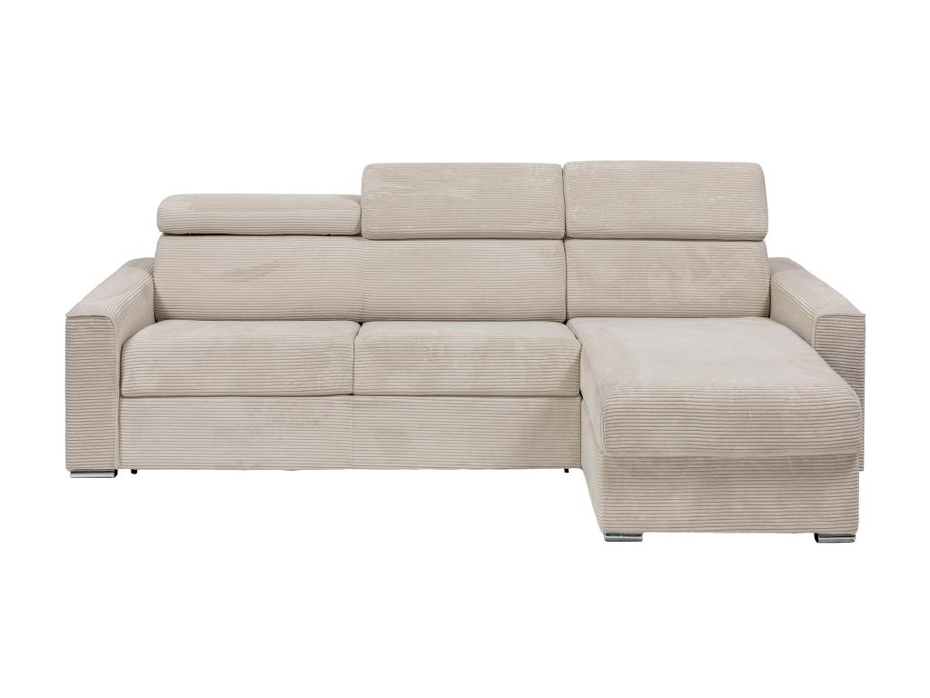 Sofá chaise longue en terciopelo de 5 plazas, color beige yc5462h2