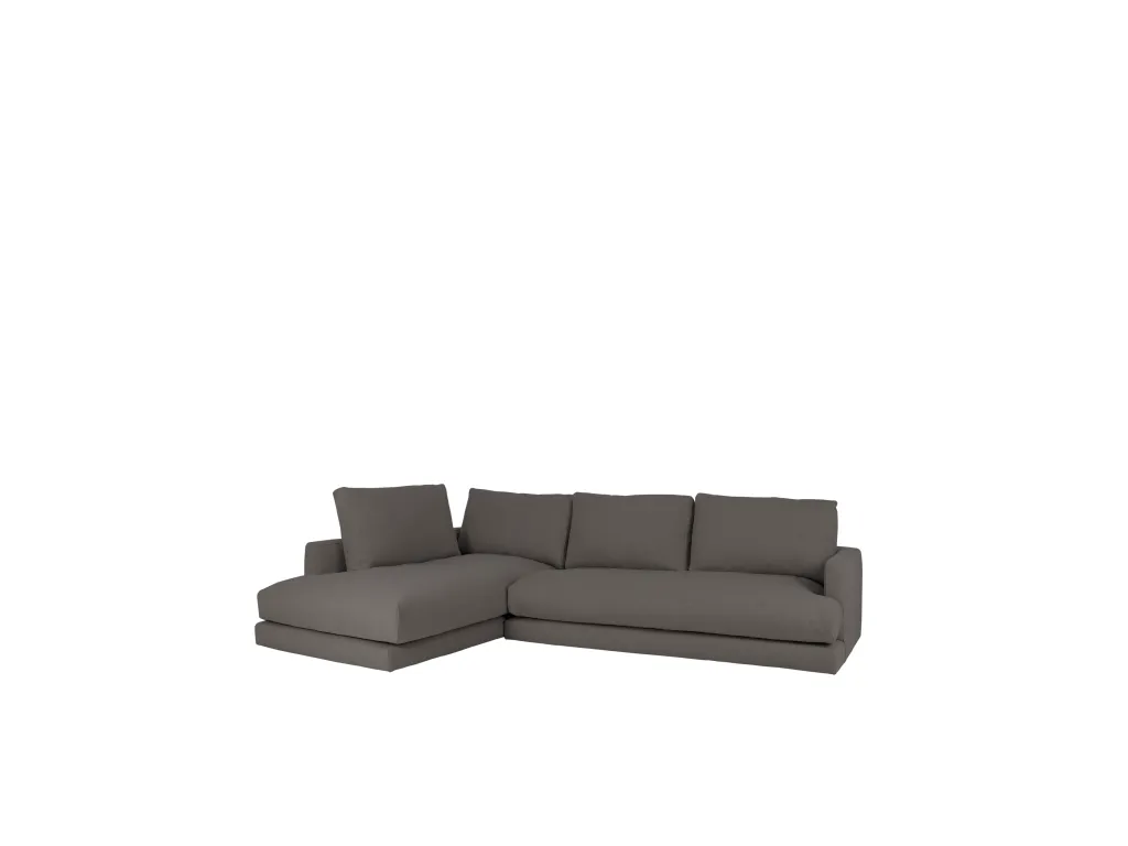 Sofá 3/4 plazas con chaise longue izquierdo tono gris oscuro 275x190cm - Francomuebleses
