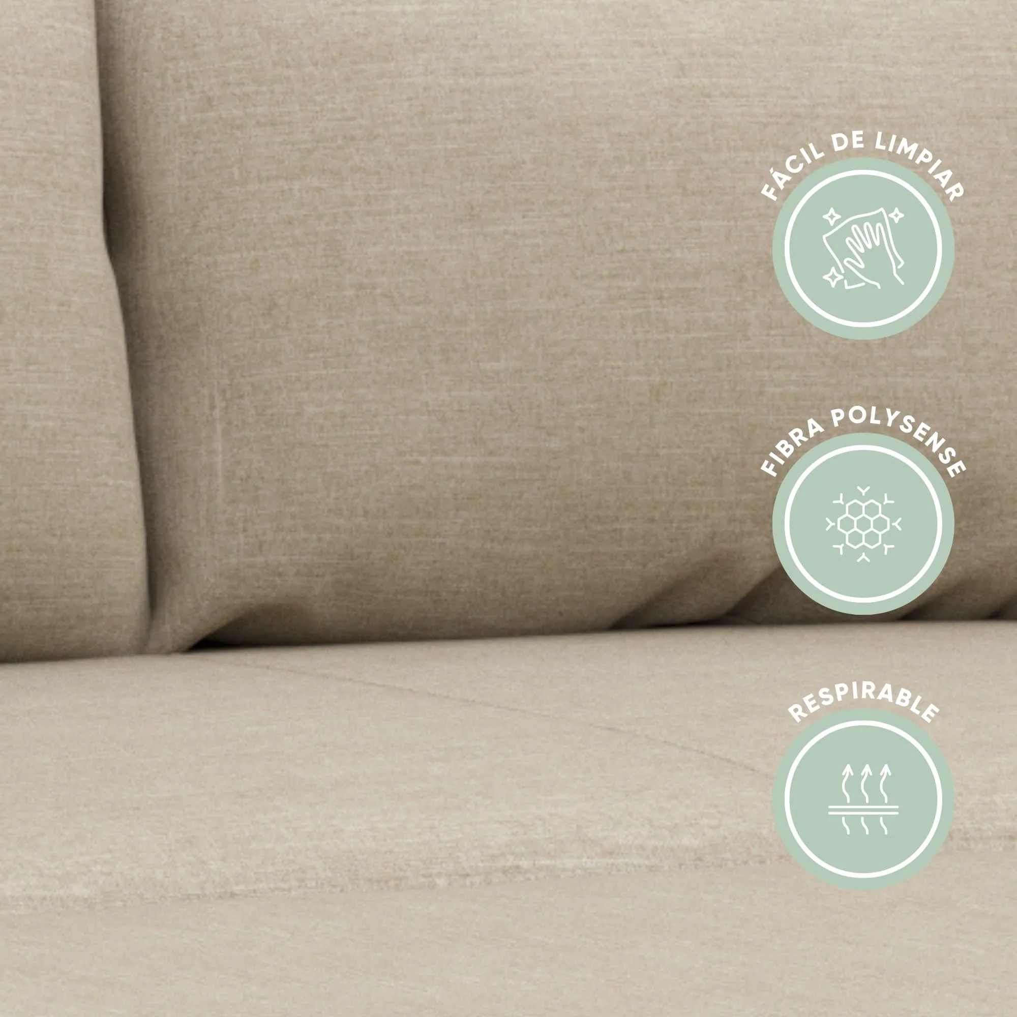 Sofá cama esquinero 4 plazas beige con arcón