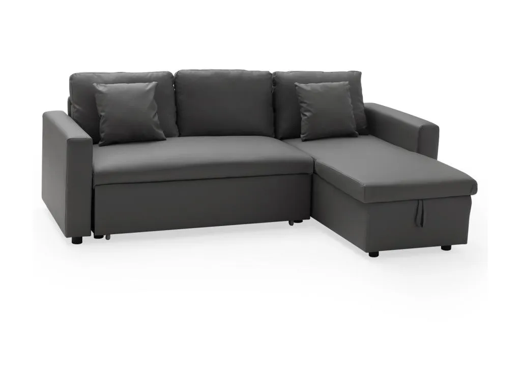 Sofá cama de polipiel de 3 plazas en color gris Vivirsingular jayi59806