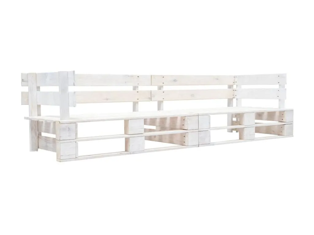 Sofá de jardín de palets de 2 plazas Decoencanto blanco