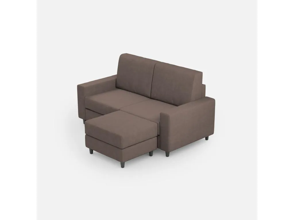 Sofá Micasacool 2 plazas (dos plazas de 60 cm) puf dimensiones exteriores L.148 P.155 color Micasacool