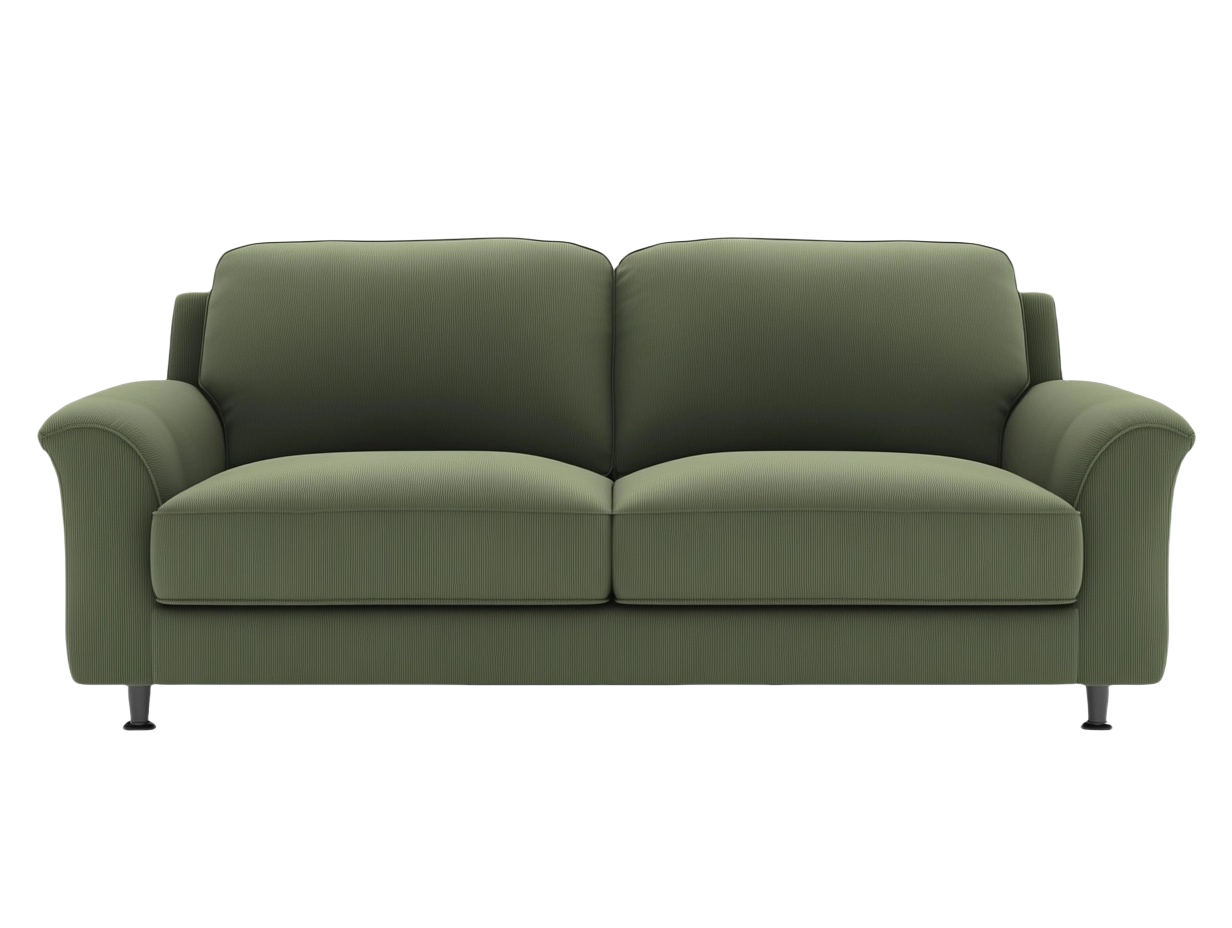 Sofá de dos plazas verde oliva moderno 170x85x80cm para sala de estar con almohadas suaves uz4669641