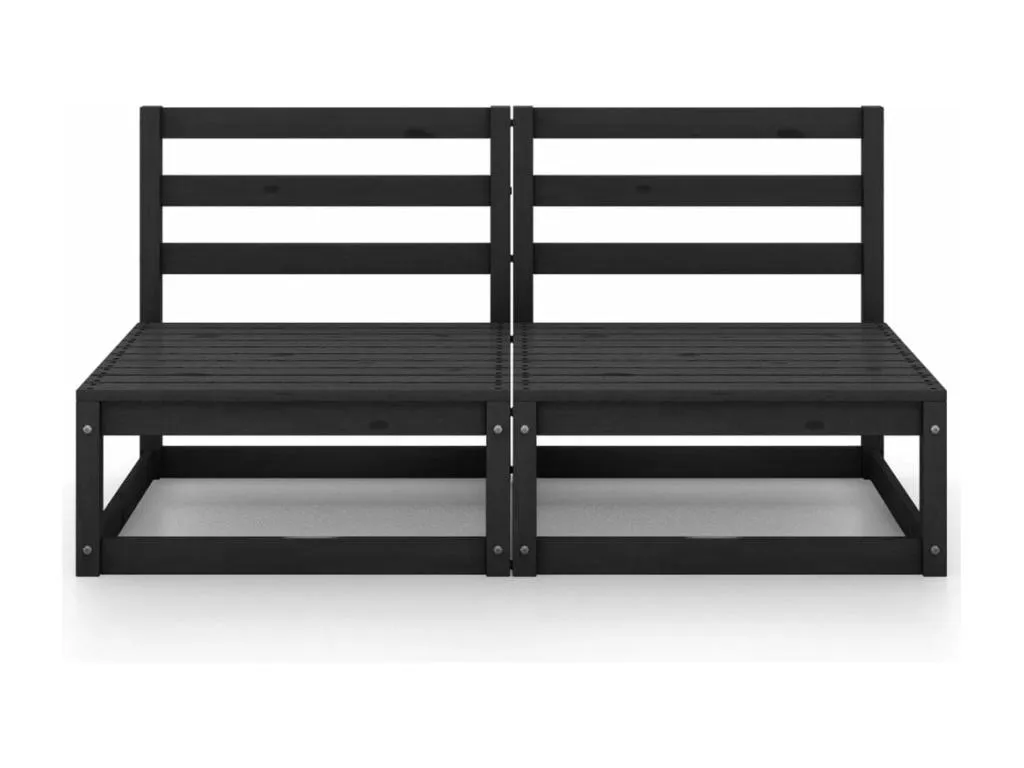 Sofá de Jardín de 2 Plazas Duradero Lluesmahome, madera maciza negra para exterior.  QD0449257