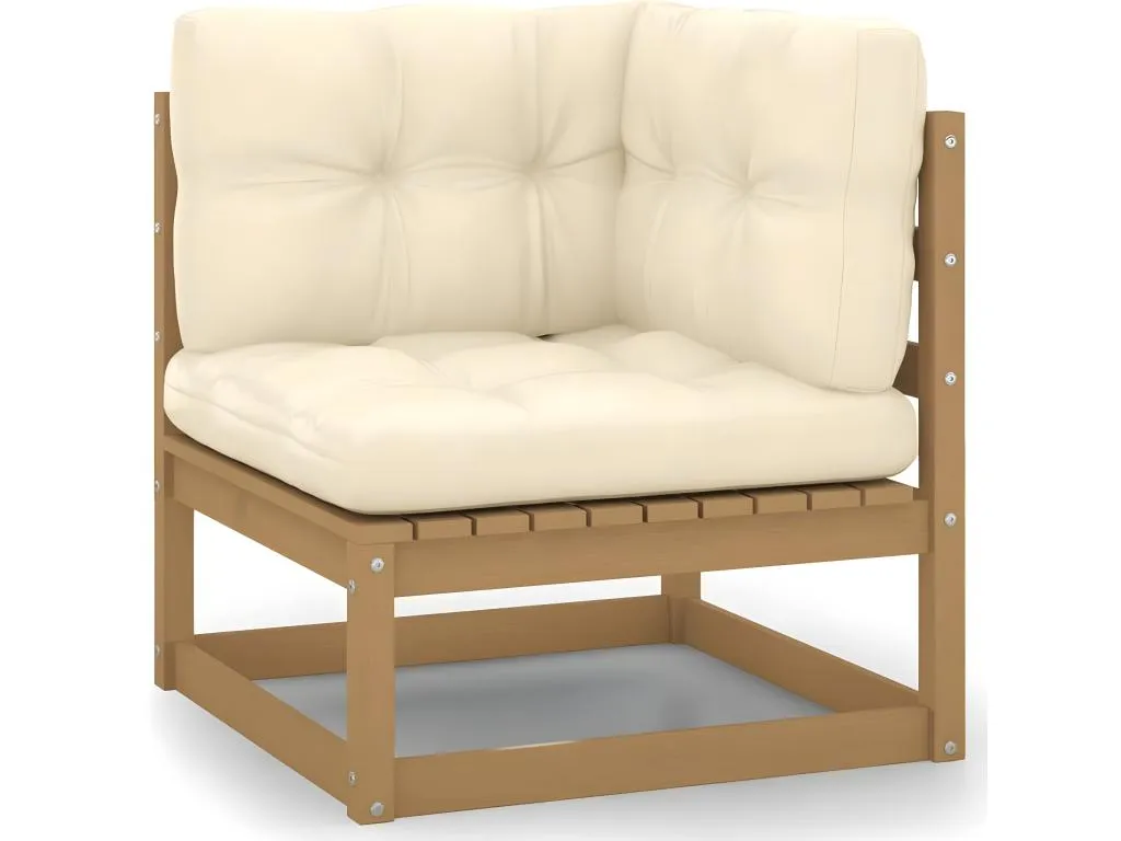 Sofá de jardín 2 plazas y cojines Alkihogares maciza de Alkihogares miel