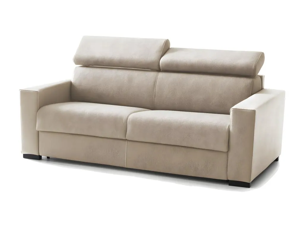Sofa cama Alkifurniturees Sofá de 3 plazas Made in Italy Sofá de salón con apertura giratoria con reposacabezas ajustables y reposabrazos delgados 29451KIVC