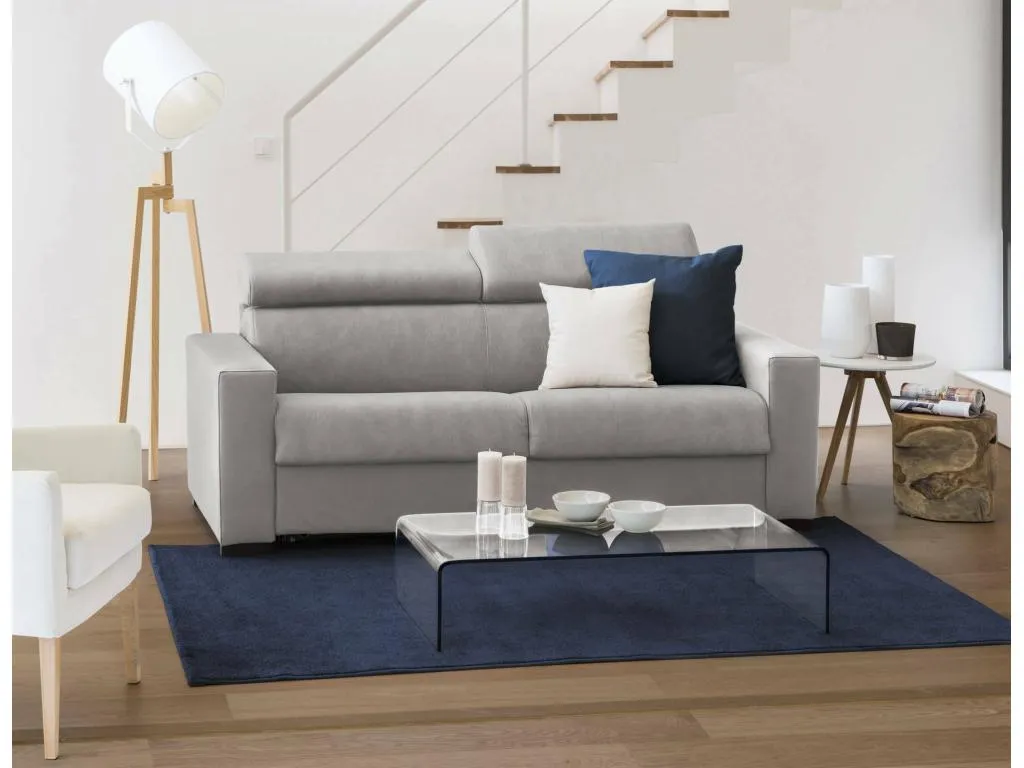 Sofa cama Homepleno Sofá de 3 plazas Made in Italy Sofá de salón con apertura giratoria con reposacabezas ajustable y reposabrazos estándar wooa96176