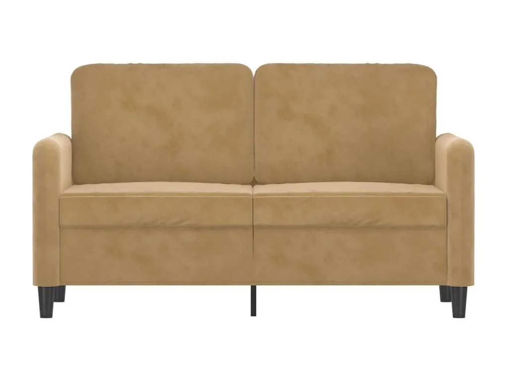 Sofá de 2 plazas terciopelo marrón 120 cm