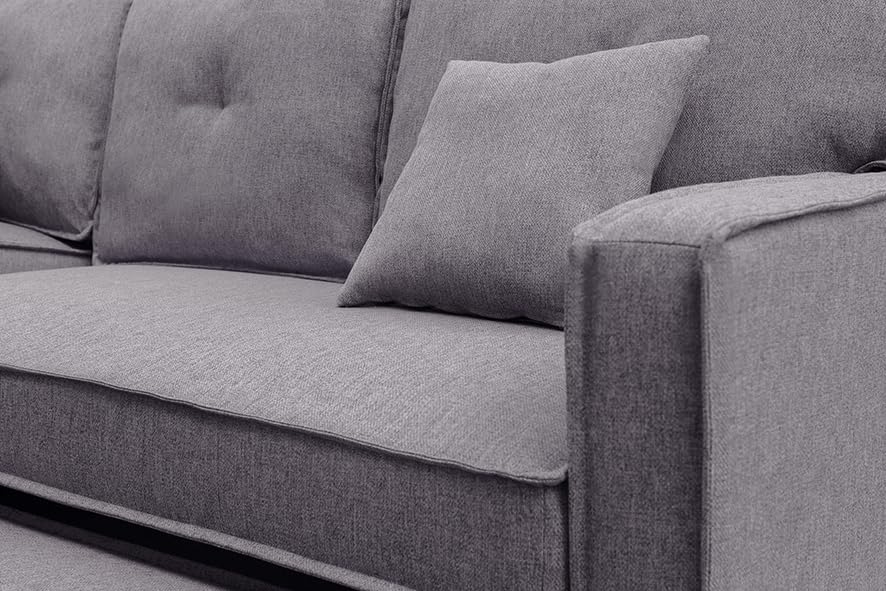 Sofá chaise longue cama 3 plazas con arcón gris