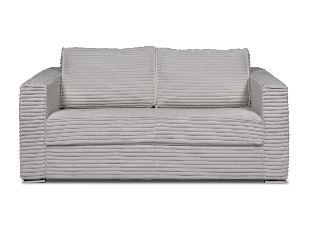 Sofá cama de 3 plazas de apertura rápida de pana gris claro - Cama de 140 cm - Colchón de 14 cm Casabellaes 15205VGVI