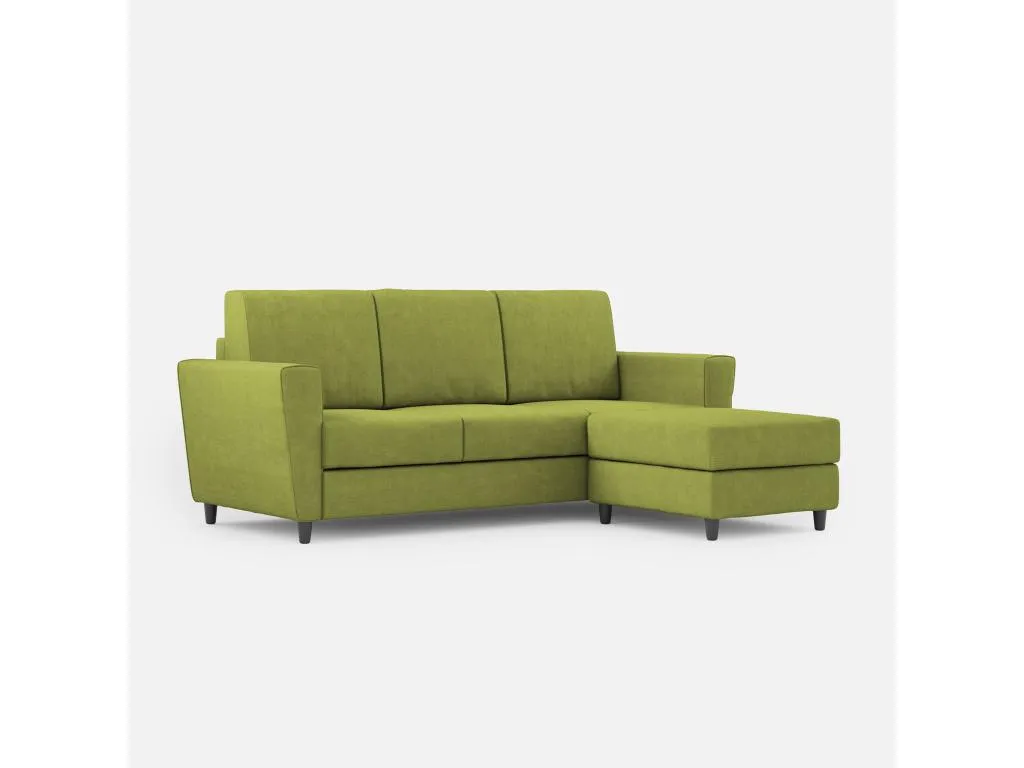 Sofá Patriciabaezcasa 3 plazas (tres plazas de 60 cm) puf dimensiones exteriores L.212 P.155 color verde