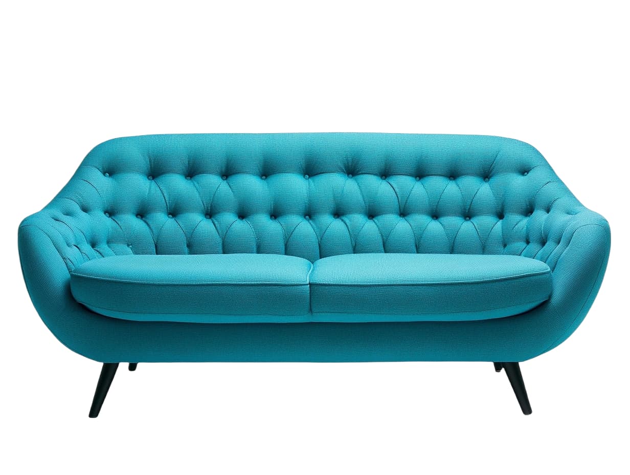 Sofá de dos plazas tufted azul