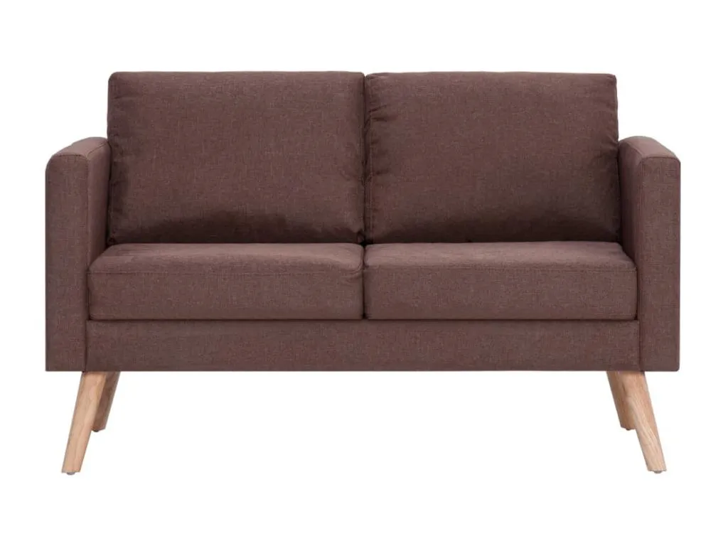 Sofá de 2 plazas de tela marrón