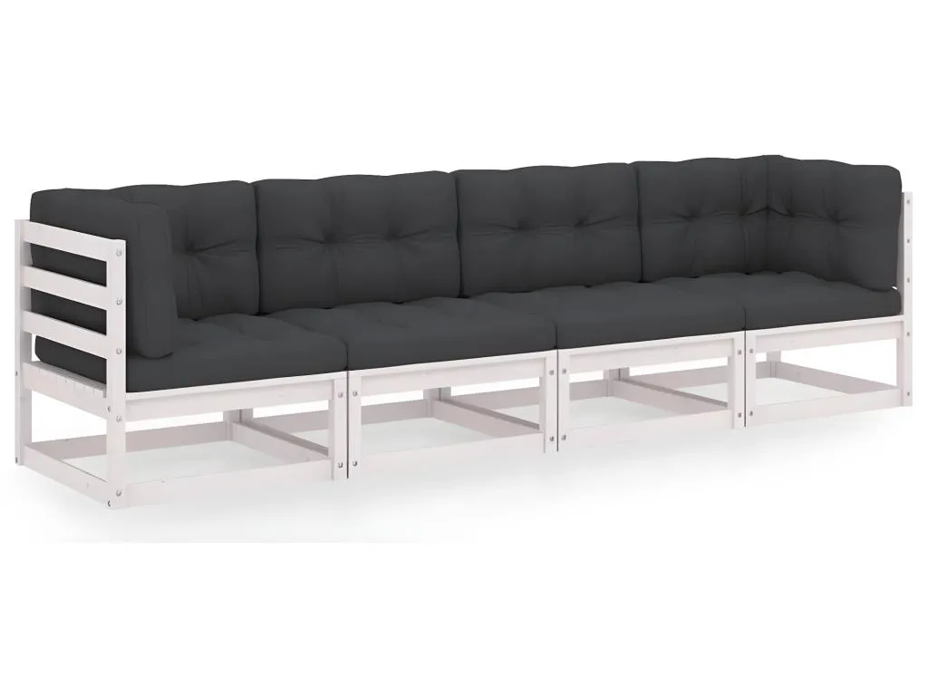 Sofá de jardín 4 plazas con cojines Luxmbls maciza de Luxmbls UVAK52013