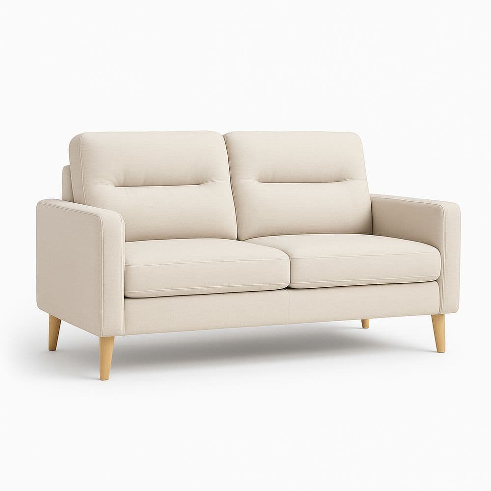 Sofá de Dos Plazas Terciopelo Beige 150x90x85 cm