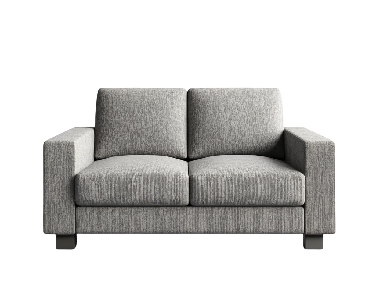 Sofá de dos plazas tela poliéster gris moderno 150x85x90cm