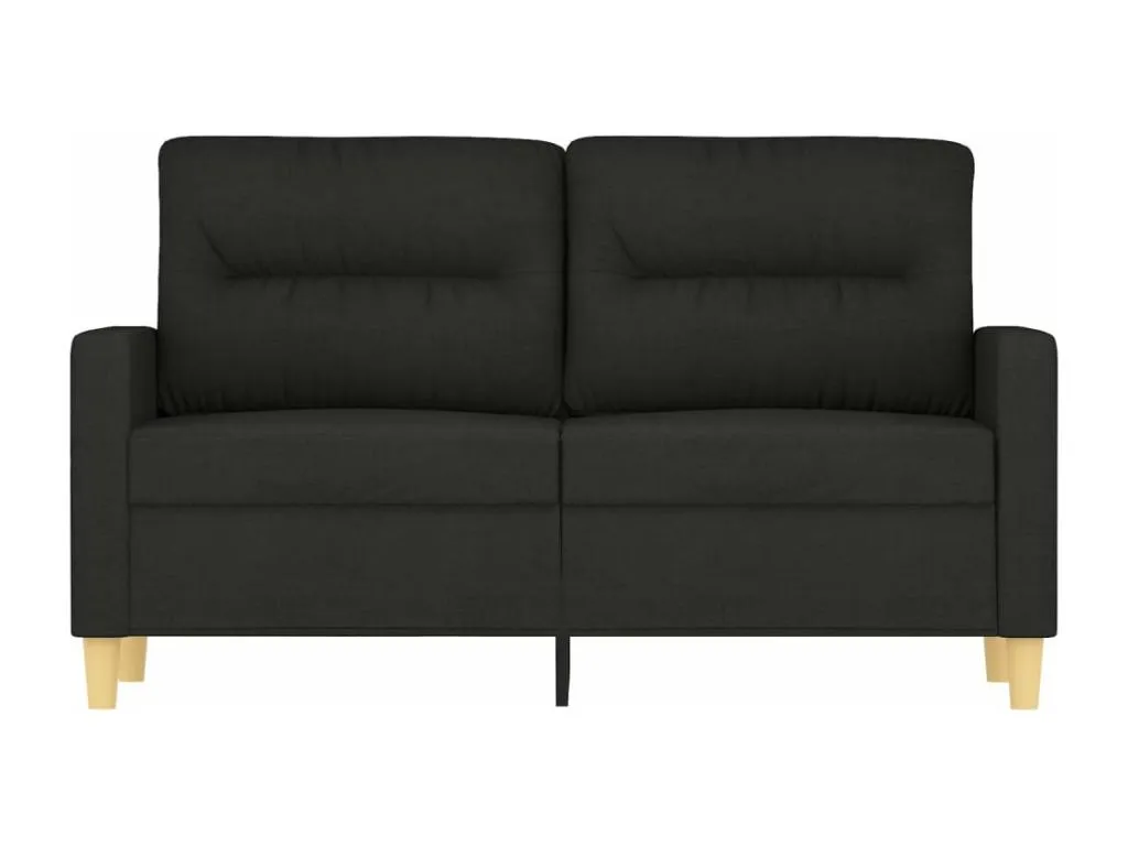 Sofá de 2 plazas de tela negro 120 cm