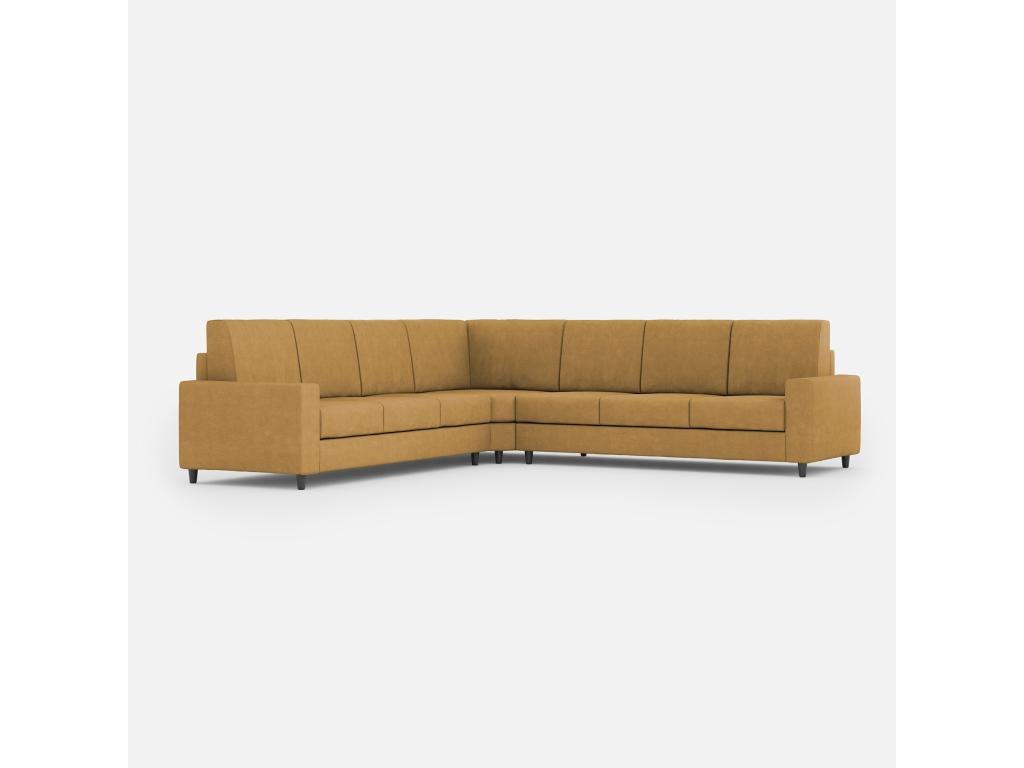 Sofá Banakdecoracion de 3 plazas (tres plazas de 60 cm) rincón sofá de 3 plazas (tres plazas de 60 cm) dimensiones exteriores L.286x286 color ocre MFUN10427