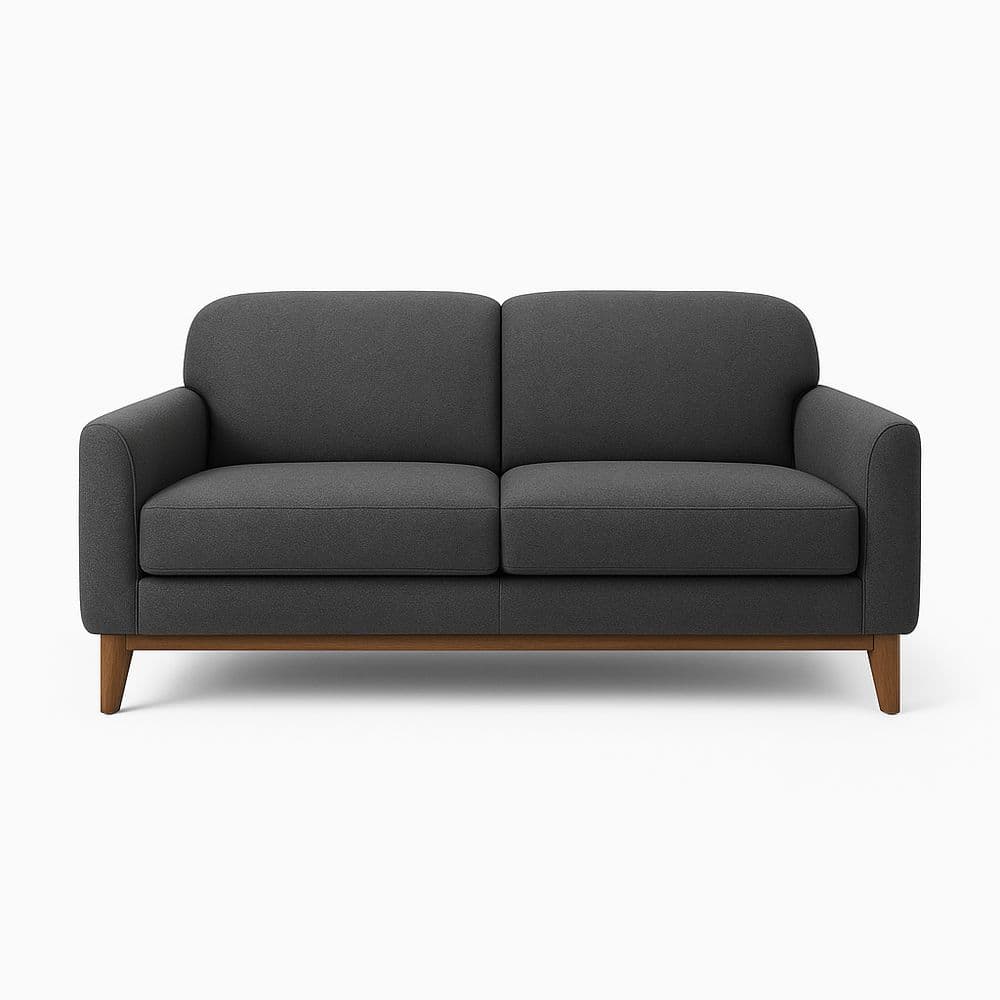 Sofá de Tela Gris Oscuro 2 Plazas Madera de Haya 180x90x85 cm