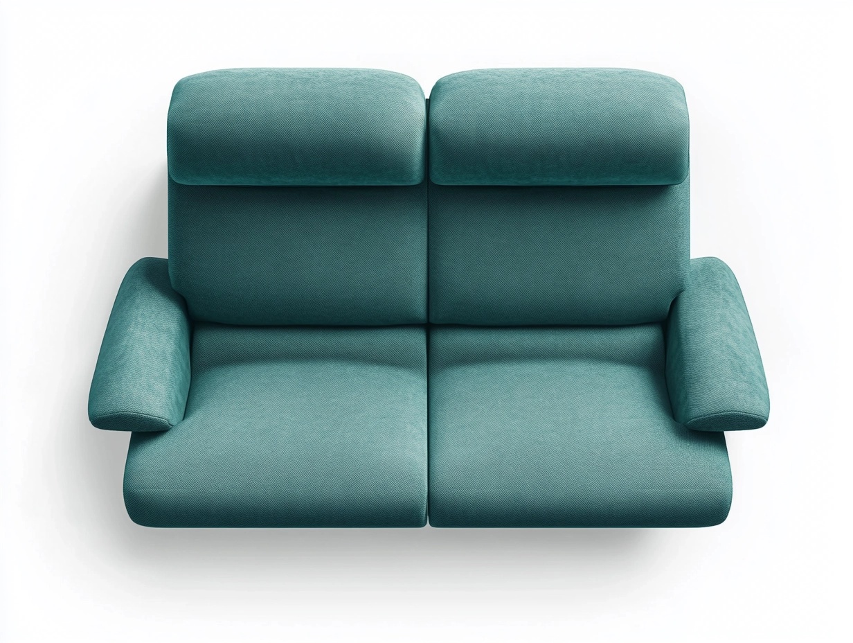 Sofá moderno de dos plazas 180x95x100cm para sala de estar funcional tapizado en tela azul verdoso zw2614150