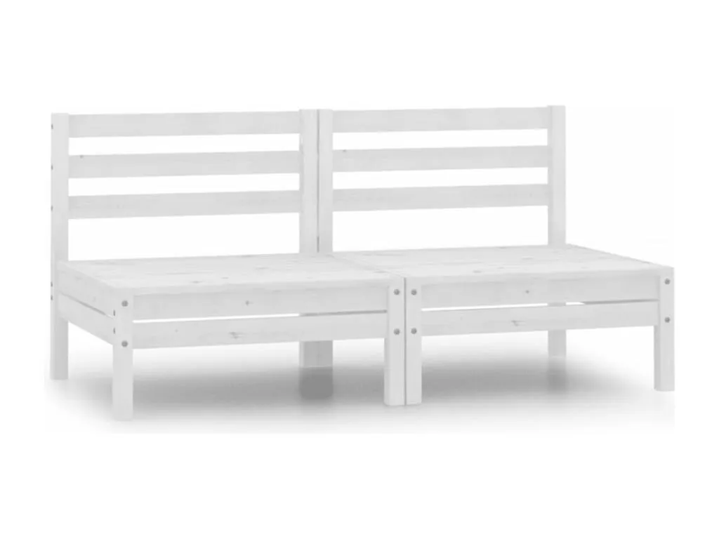 Sofá de jardín de 2 plazas Blanco Homepleno maciza de Homepleno uldn26697