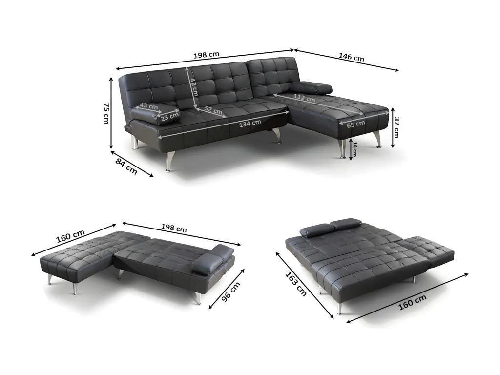 Oferta - Sofa Cama Chaise Longue XS Mesa de Centro Elevable 99577QDHT