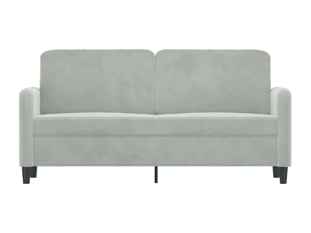 Sofá de 2 plazas de terciopelo gris claro 140 cm