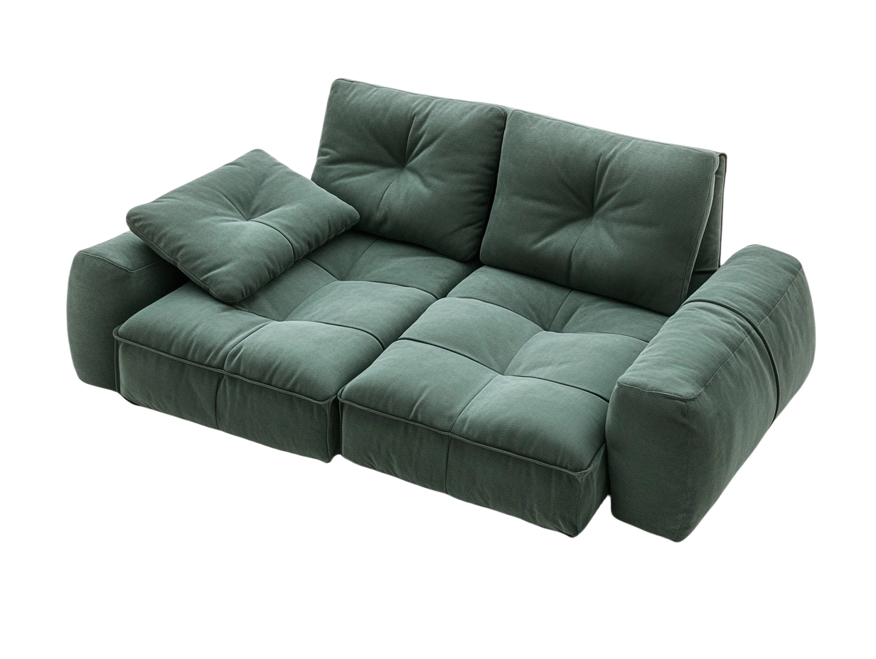 Sofá relax de 2 plazas tapizado en tela para salón moderno