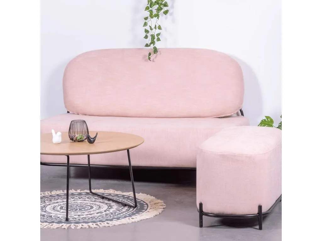 Sofá de 2 plazas de diseño minimalista - Alkihogares - Rosa