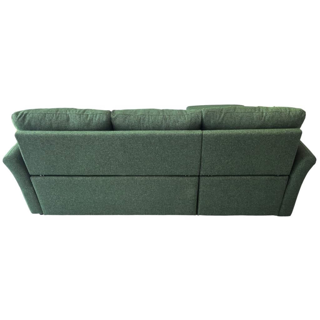 Sofá cama 3 plazas chaise longue reversible verde