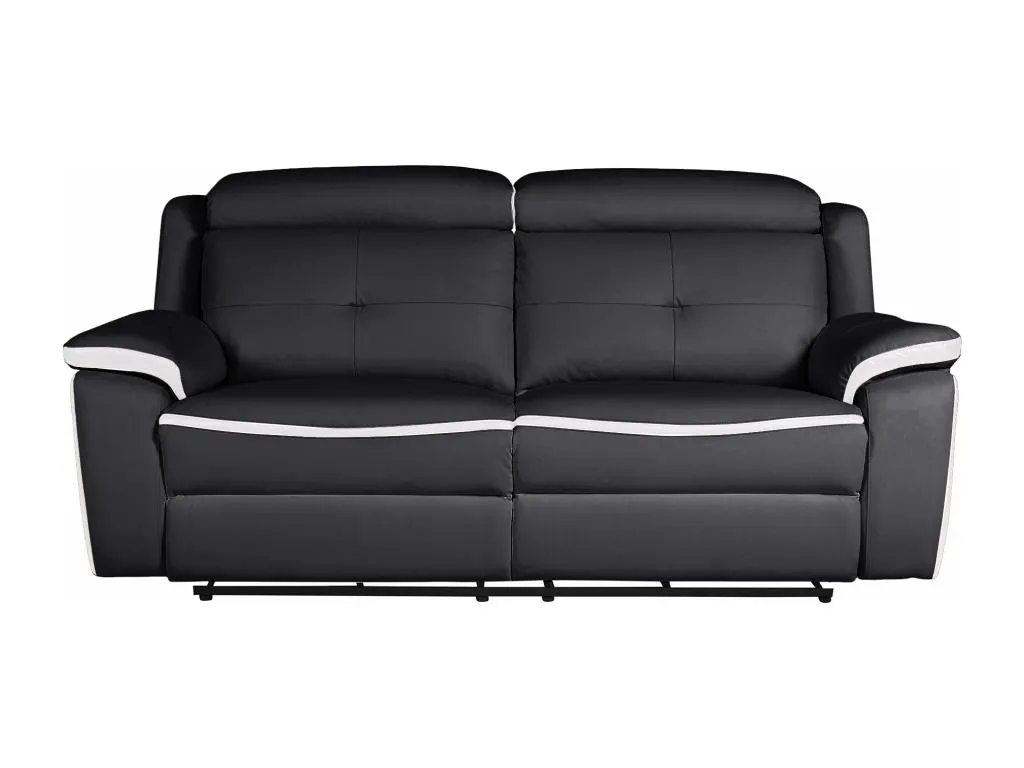 Sofá Vivircalido eléctrico de 3 plazas de piel Vivircalido - Negro/blanco 75716iawv