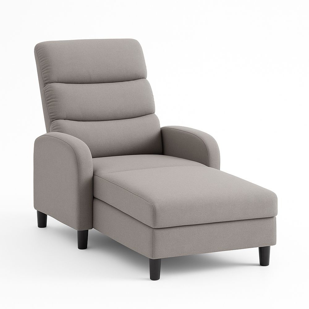 Sofá Chaise Longue Relajante con Respaldo Ajustable 190x75x85 cm Tela Gris Oscuro